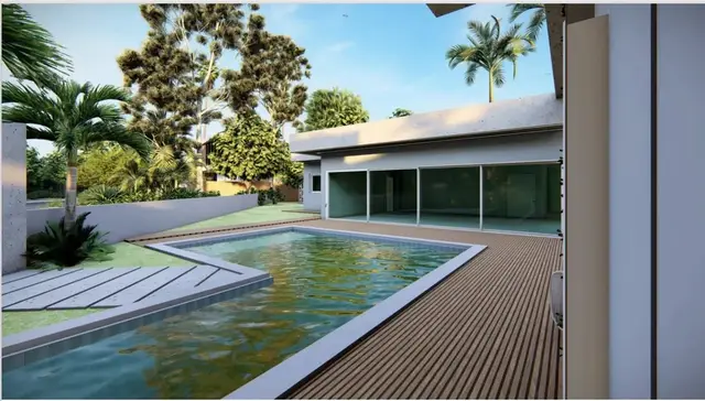 Projeto: piscina e área externa (render)